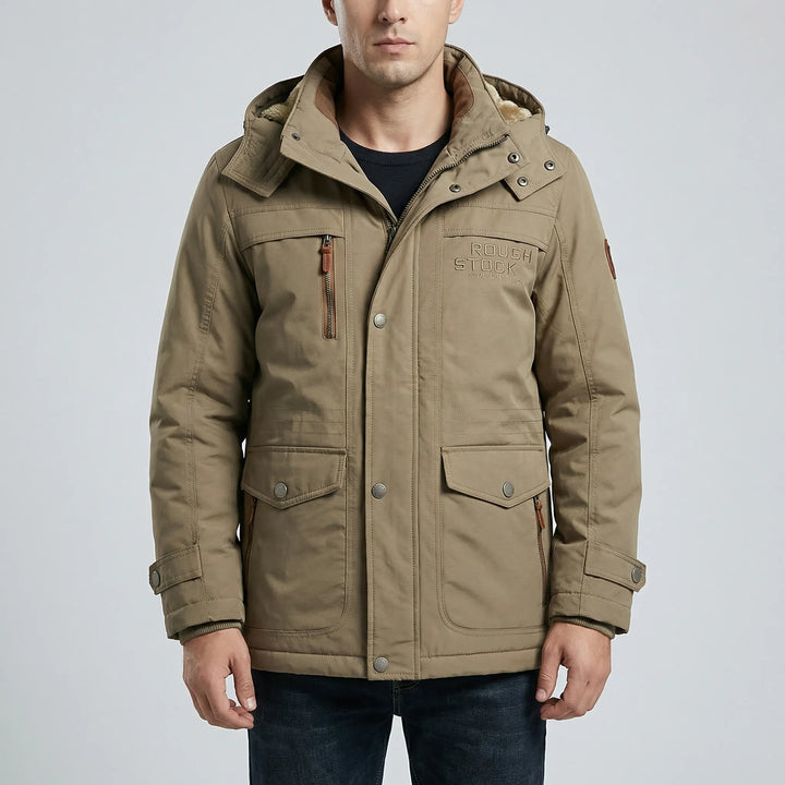 Vorrex - Chaqueta de invierno acolchada con capucha para hombre