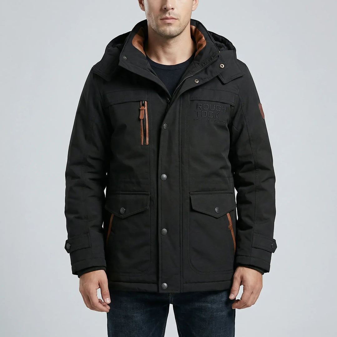 Vorrex - Chaqueta de invierno acolchada con capucha para hombre