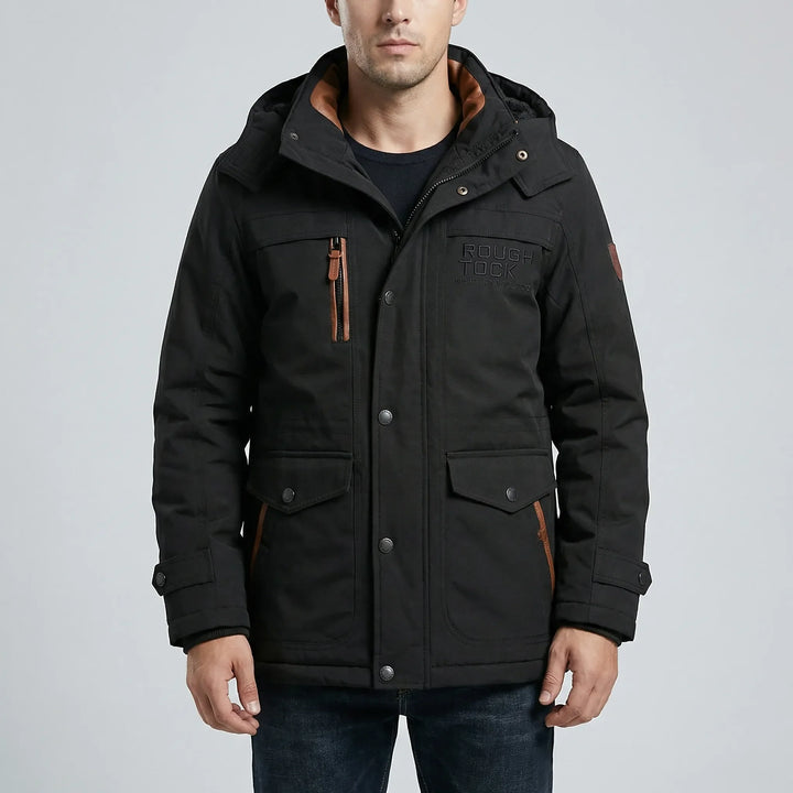 Vorrex - Chaqueta de invierno acolchada con capucha para hombre