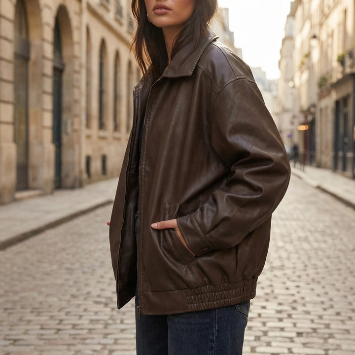 Voxara - Chaqueta bomber extragrande con cremallera