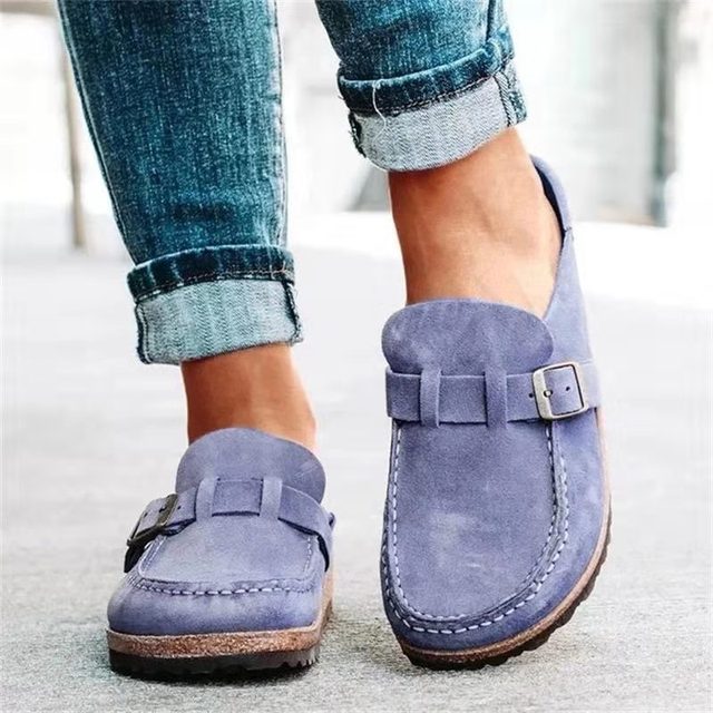 Mocasines de ante de estilo retro para mujer