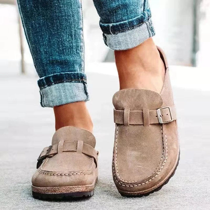Mocasines de ante de estilo retro para mujer