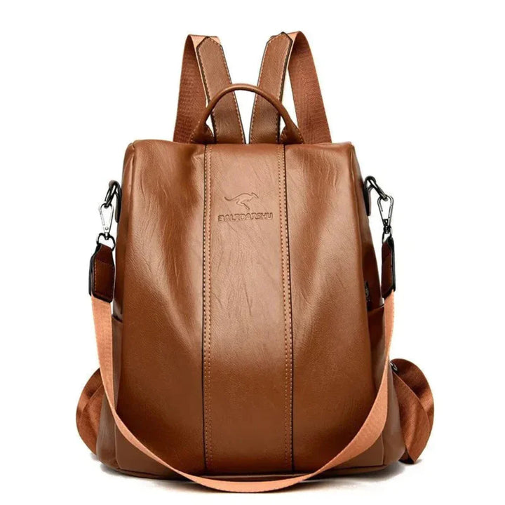 mochila de cuero antirrobo para mujer