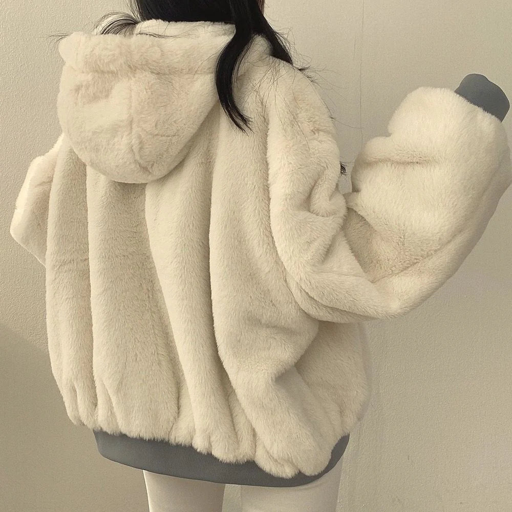 Abrigo de invierno 2 en 1 para mujer con capucha: calidez y estilo versátiles para el frío