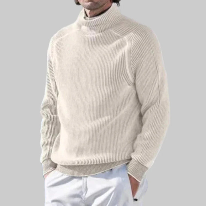 Suéter de Cuello Alto para Hombre Elegante Sencillo Tejido