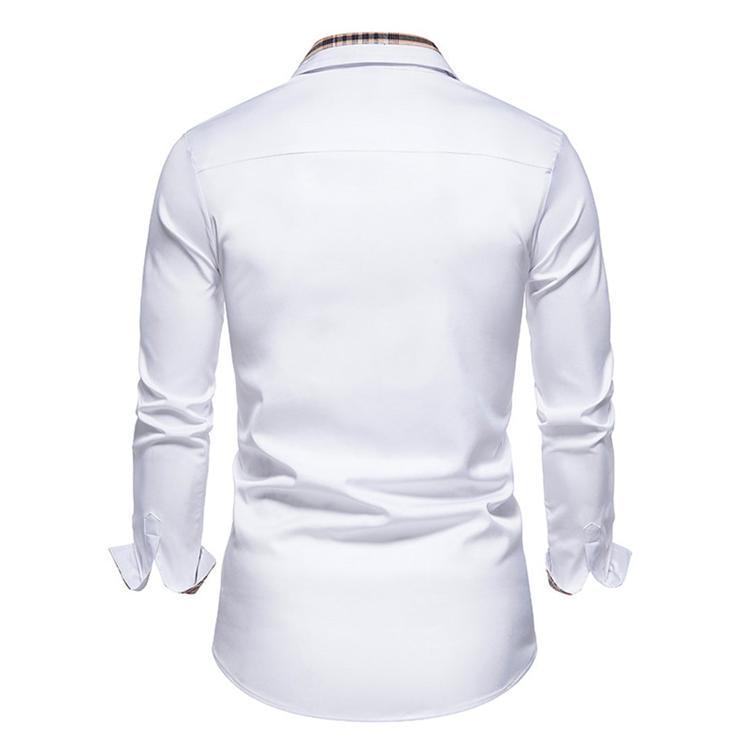 Camisa con detalles de cuadros refinados