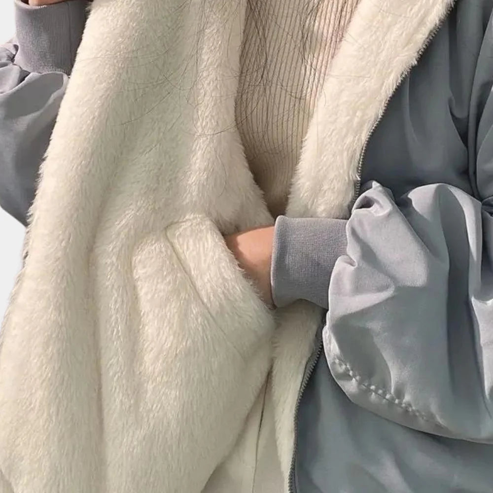 Abrigo de invierno 2 en 1 para mujer con capucha: calidez y estilo versátiles para el frío