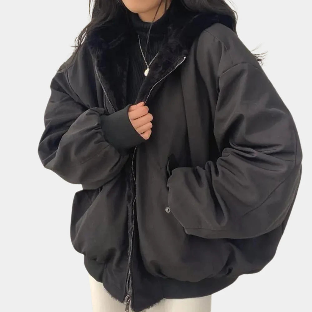 Abrigo de invierno 2 en 1 para mujer con capucha: calidez y estilo versátiles para el frío