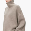 Suéter de Cuello Alto Oversized para Mujeres – Capa de Punto Relajada