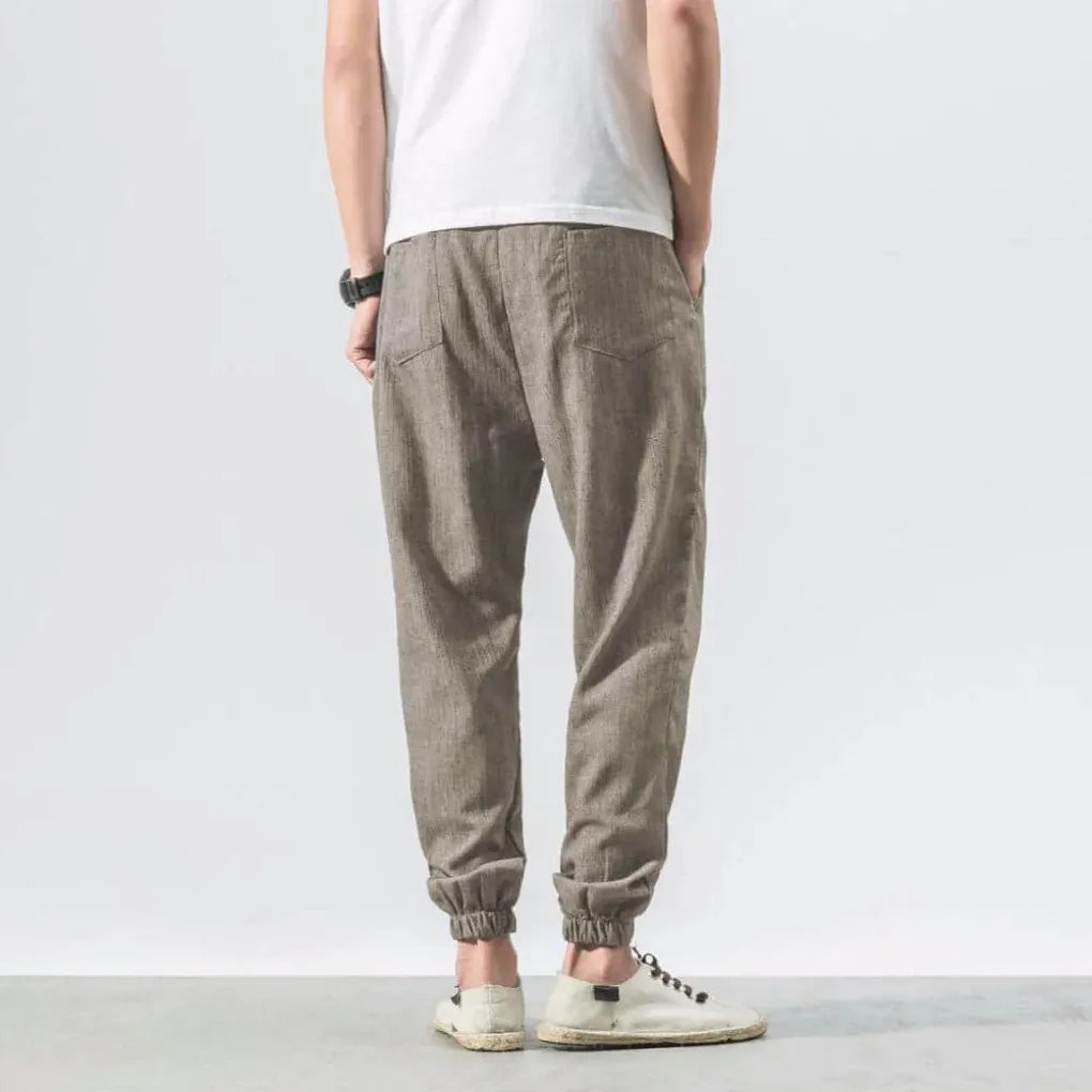 Pantalones Cómodos de Algodón y Lino – Ligeros para Uso Diario