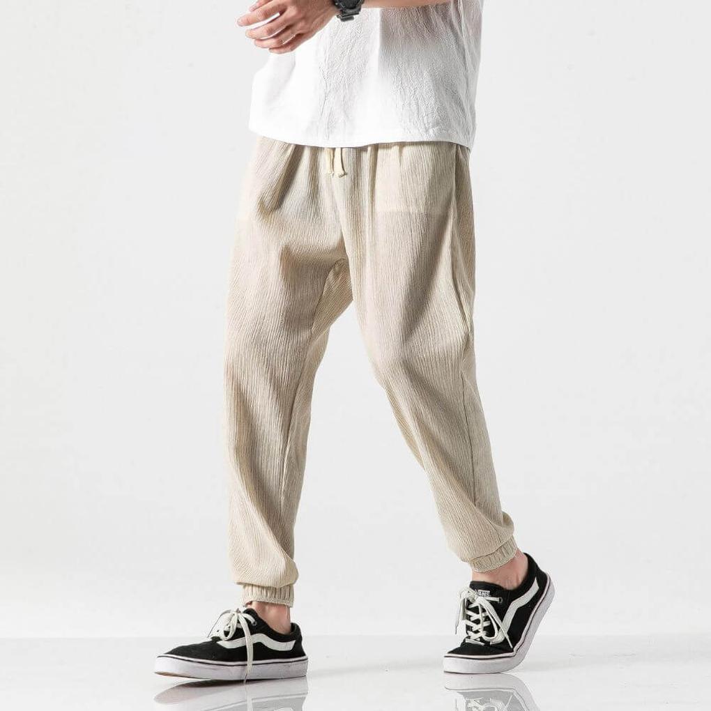 Pantalones Cómodos de Algodón y Lino – Ligeros para Uso Diario