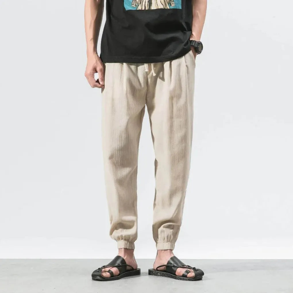 Pantalones Cómodos de Algodón y Lino – Ligeros para Uso Diario
