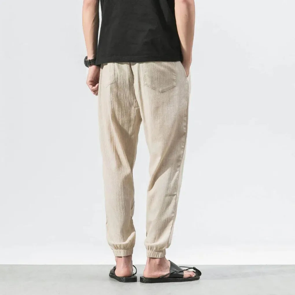 Pantalones Cómodos de Algodón y Lino – Ligeros para Uso Diario
