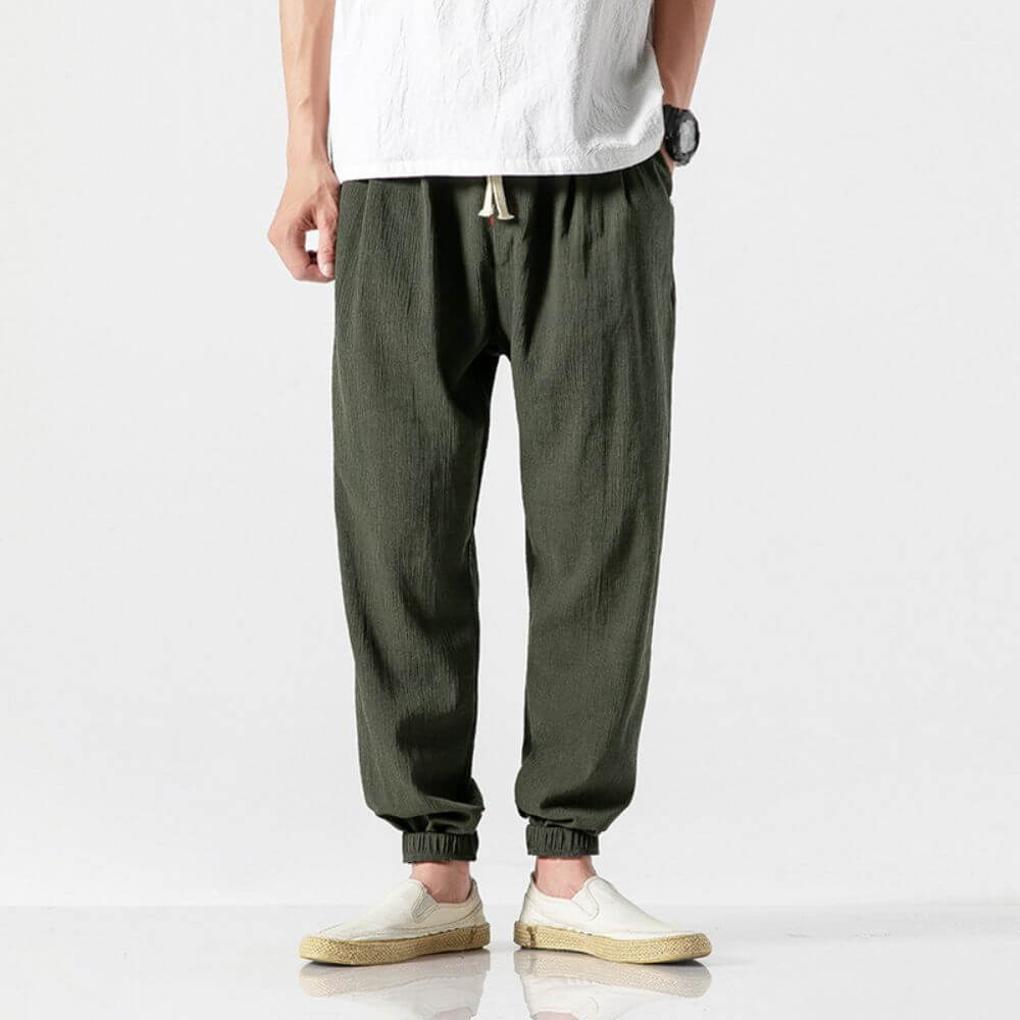 Pantalones Cómodos de Algodón y Lino – Ligeros para Uso Diario