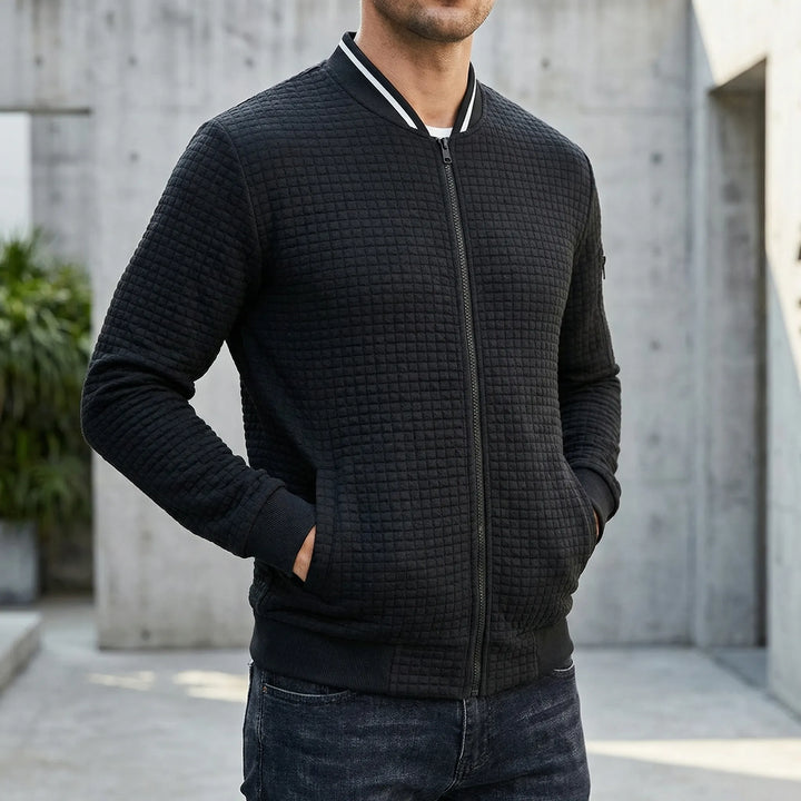 Zenvarn - Sudadera acolchada para hombre con media cremallera