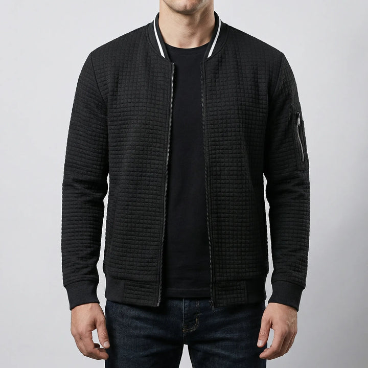 Zenvarn - Sudadera acolchada para hombre con media cremallera