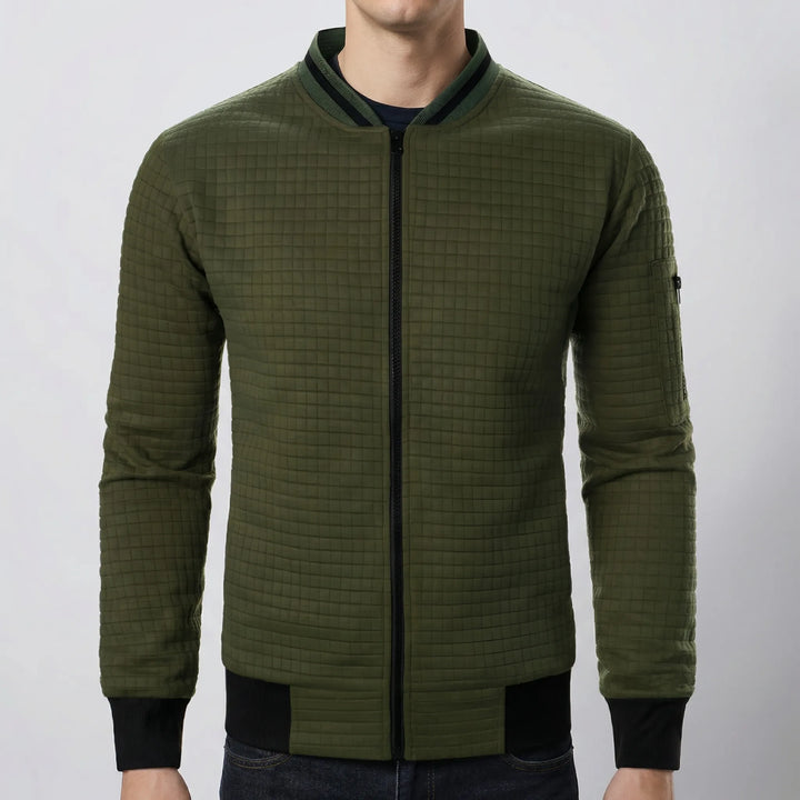 Zenvarn - Sudadera acolchada para hombre con media cremallera