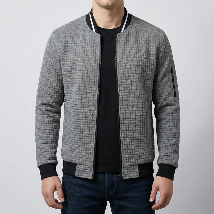 Zenvarn - Sudadera acolchada para hombre con media cremallera
