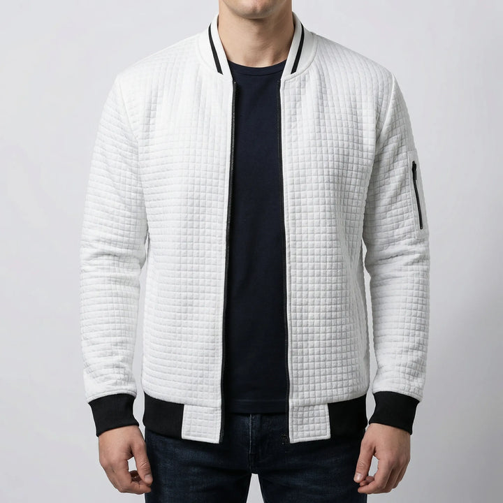 Zenvarn - Sudadera acolchada para hombre con media cremallera