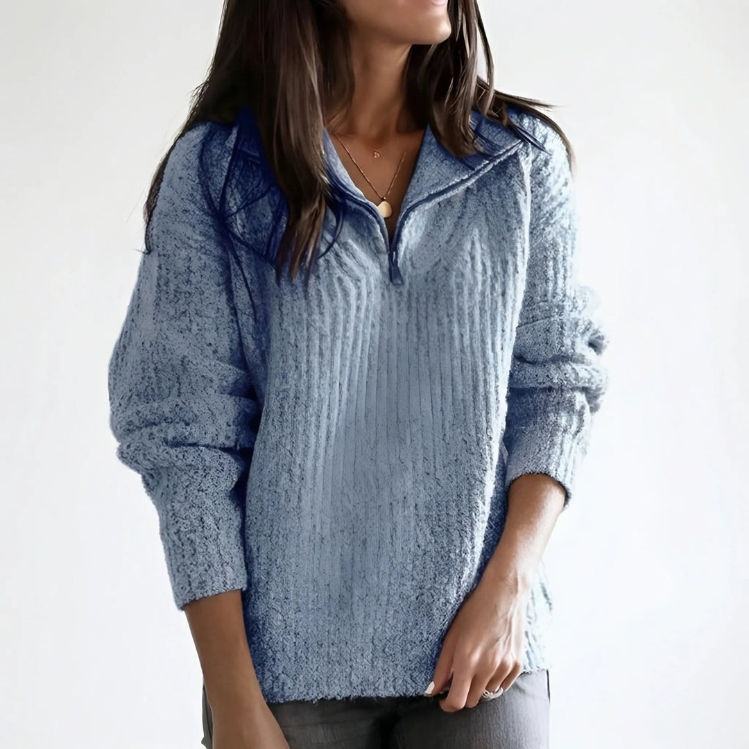 Zivelle - Jersey de cuello alto con media cremallera