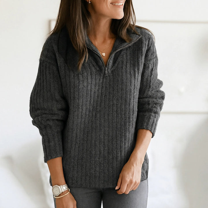 Zivelle - Jersey de cuello alto con media cremallera