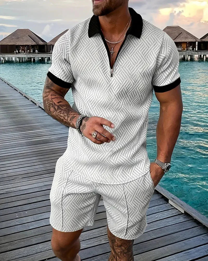 Conjunto de Traje de Verano con Cremallera Casual