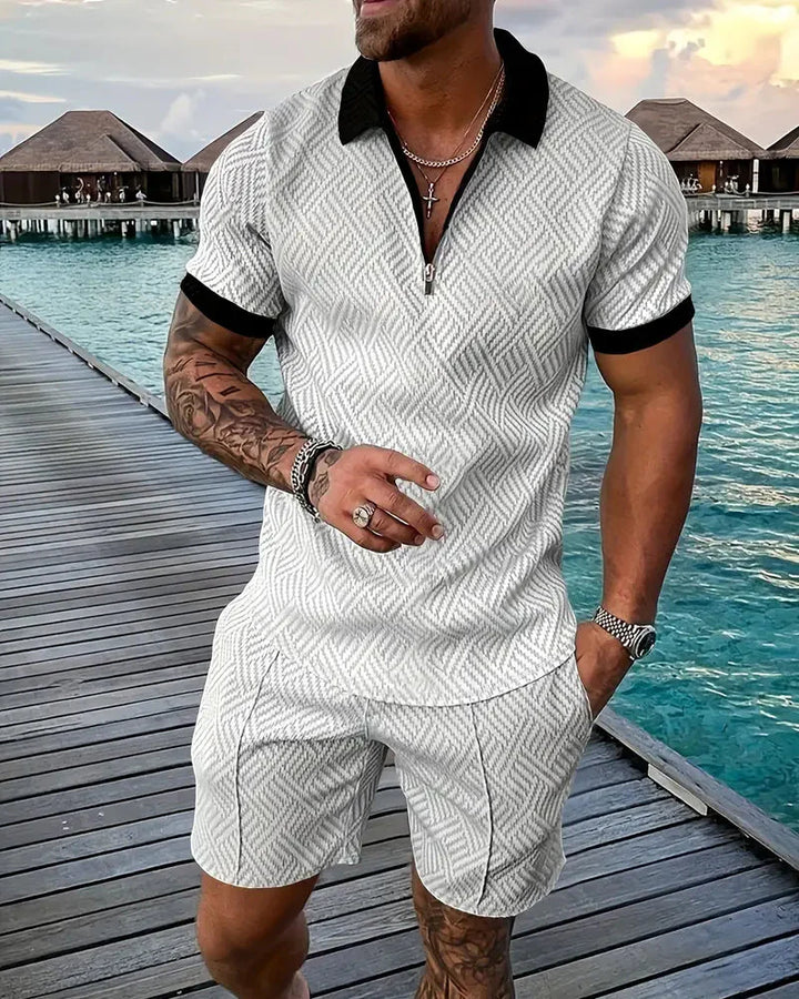 Conjunto de Traje de Verano con Cremallera Casual