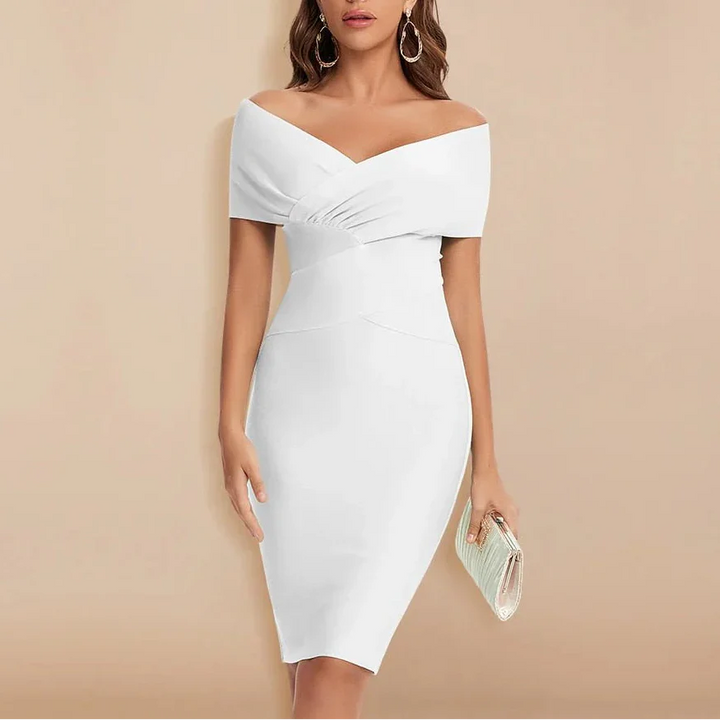 Vestido Banda V de Hombros Descubiertos