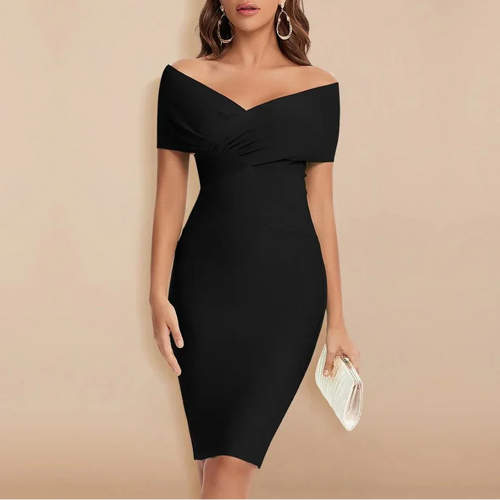 Vestido Banda V de Hombros Descubiertos