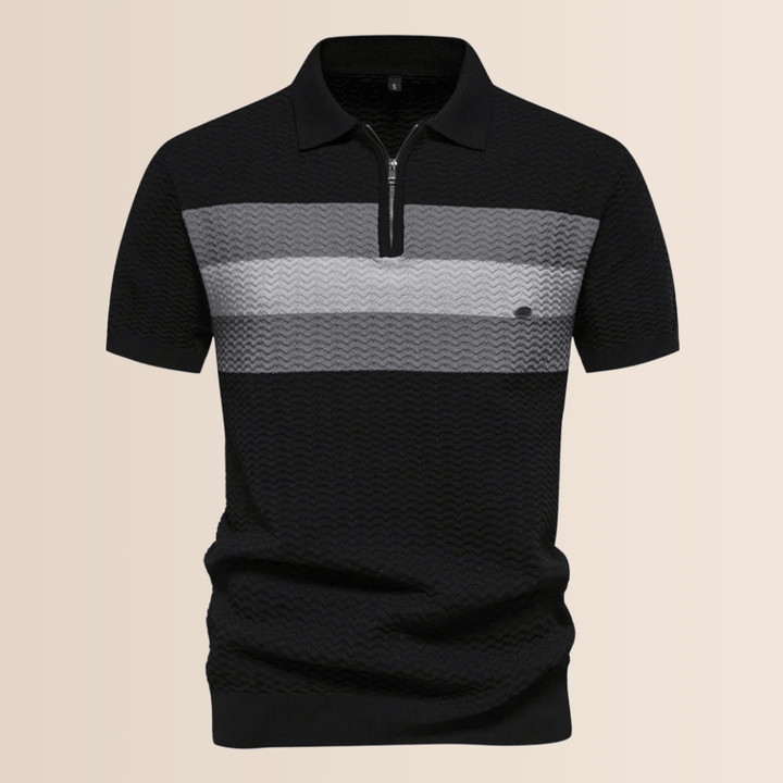 Polo de hombre con diseño de punto a rayas