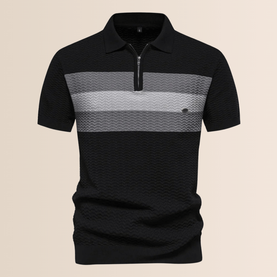 Camisa Polo Diseño de Punto a Rayas para Hombres
