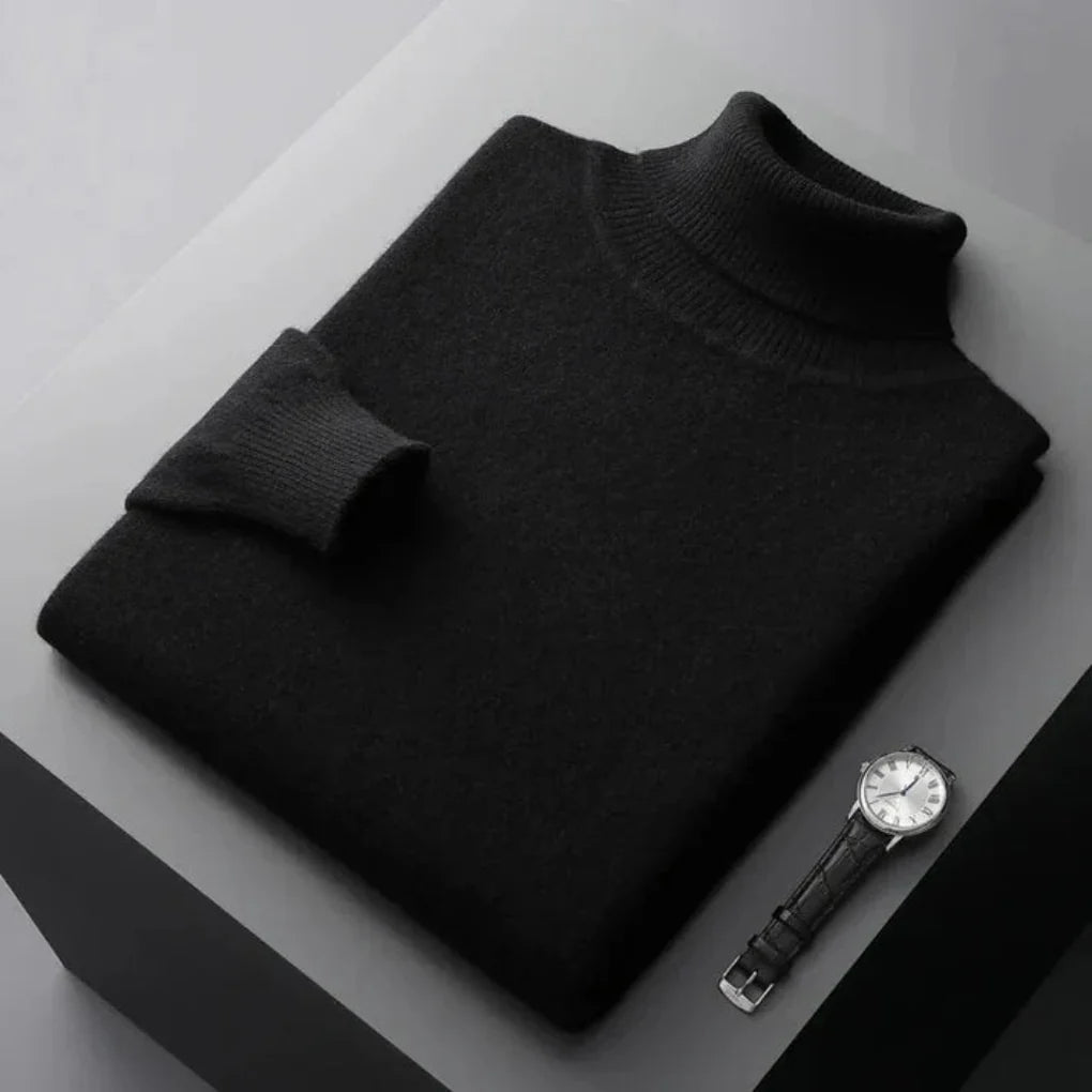 Suéter de Cuello Alto para Hombre – Capa Elegante con Apariencia Refinada