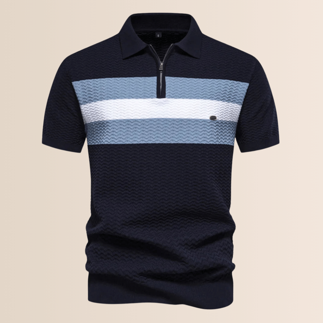 Camisa Polo Diseño de Punto a Rayas para Hombres
