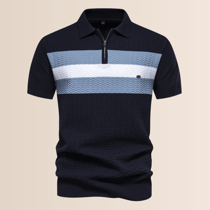 Polo de hombre con diseño de punto a rayas