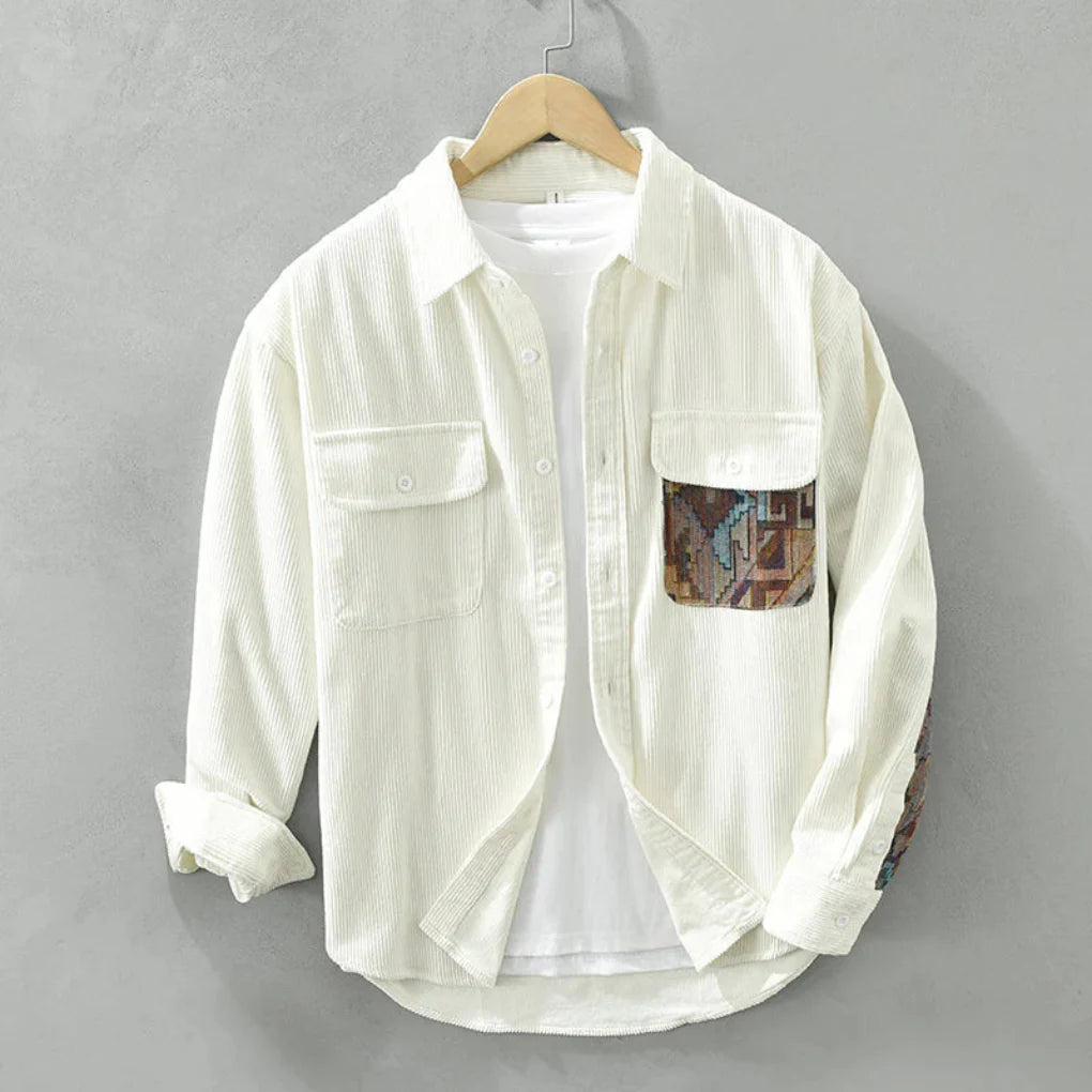 Camisa de Manga Larga Vintage para Hombres Estilo Clásico con Atractivo Atemporal