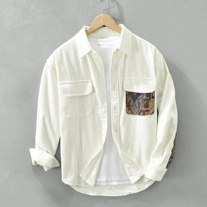 Camisa de Manga Larga Vintage para Hombres Estilo Clásico con Atractivo Atemporal