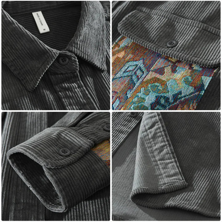 Camisa de Manga Larga Vintage para Hombres Estilo Clásico con Atractivo Atemporal