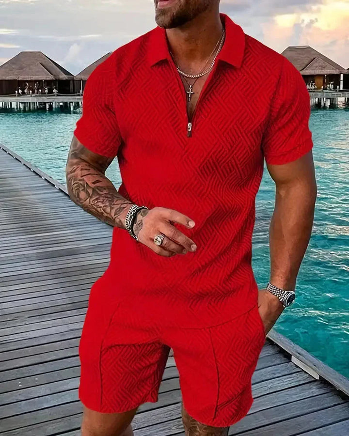 Conjunto de Traje de Verano con Cremallera Casual