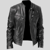 Chaqueta de Cuero Rugoso para Motociclistas Hombres