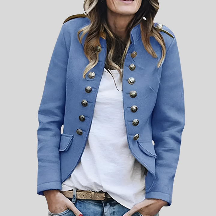 Chaqueta de lana doble botón para mujeres