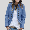 Chaqueta de lana doble botón para mujeres
