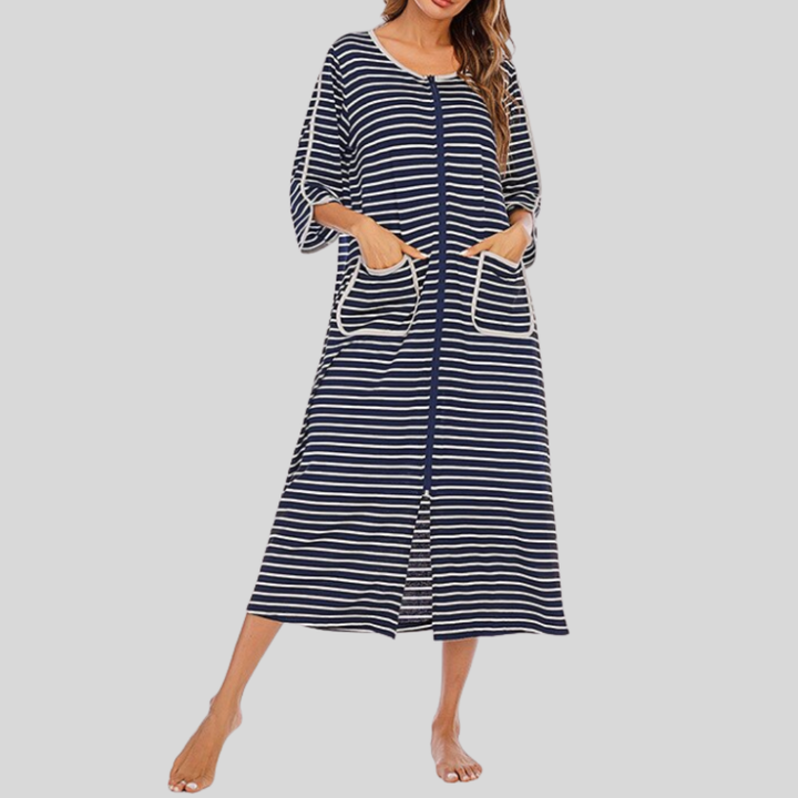 Vestido de Noche con Capucha y Cremallera Caliente
