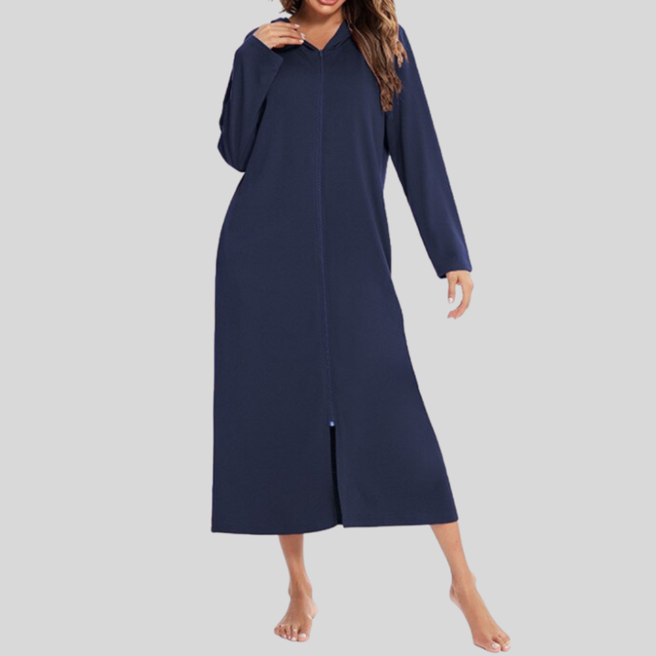 Vestido de Noche con Capucha y Cremallera Caliente