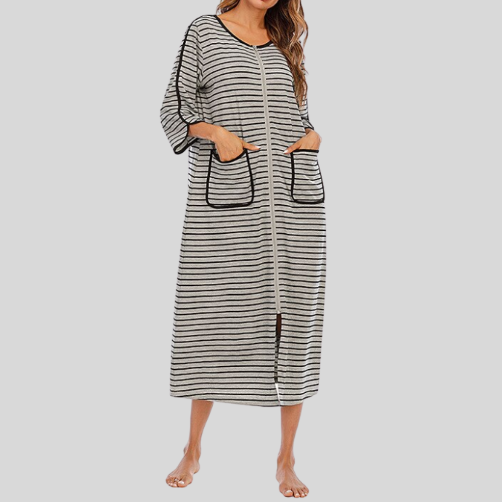 Vestido de Noche con Capucha y Cremallera Caliente