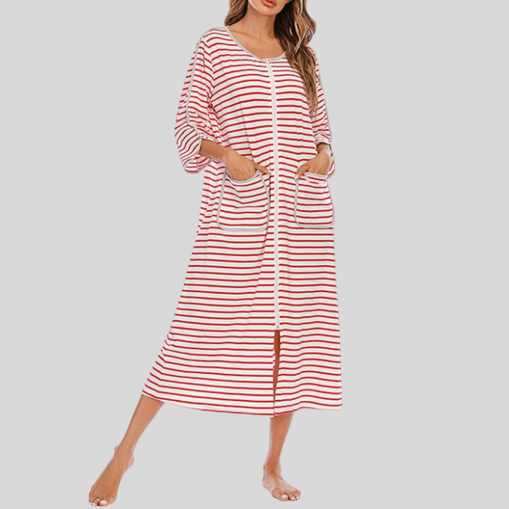 Vestido de Noche con Capucha y Cremallera Caliente