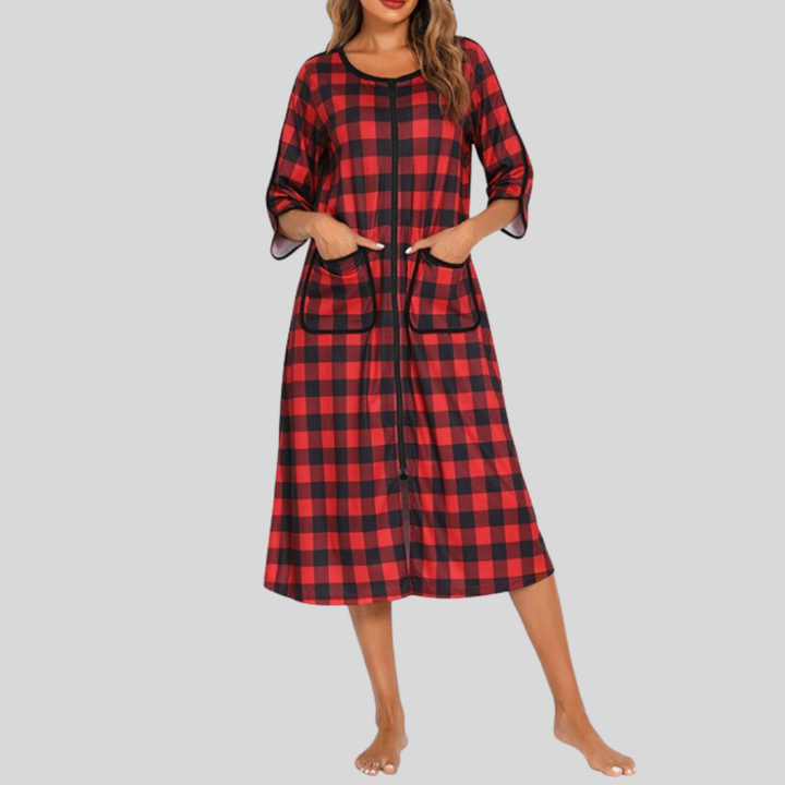 Vestido de Noche con Capucha y Cremallera Caliente