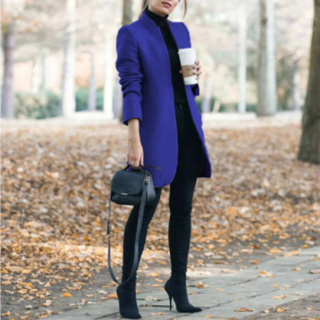 Abrigo de Invierno para Mujeres con Cuello Alto – Capa Superior Elegante con Calidez Clásica