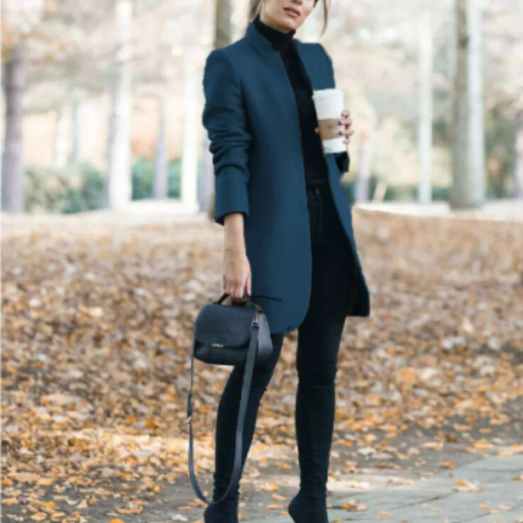 Abrigo de Invierno para Mujeres con Cuello Alto – Capa Superior Elegante con Calidez Clásica