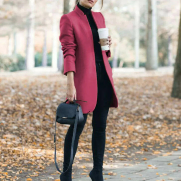 Abrigo de Invierno para Mujeres con Cuello Alto – Capa Superior Elegante con Calidez Clásica