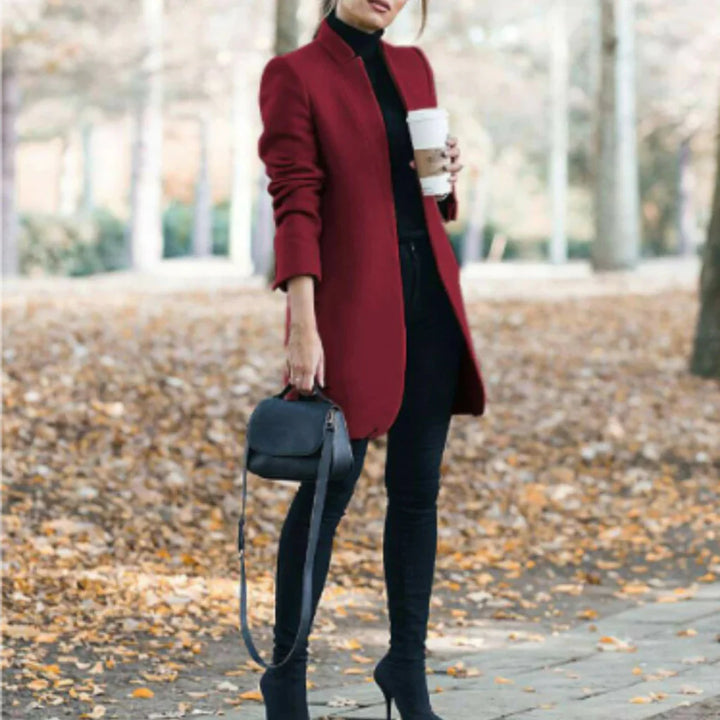 Abrigo de Invierno para Mujeres con Cuello Alto – Capa Superior Elegante con Calidez Clásica
